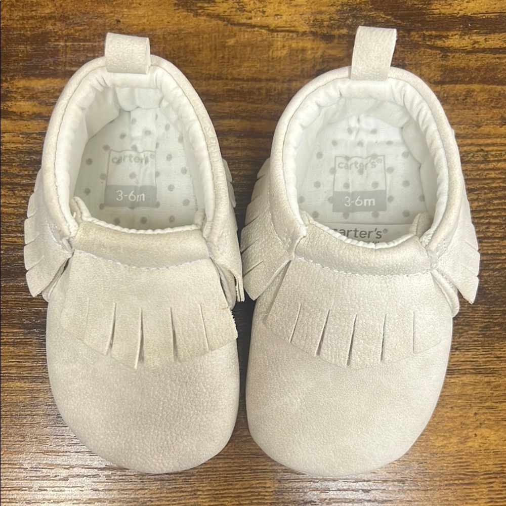 Carter's Cream Baby Fringe Moccasins